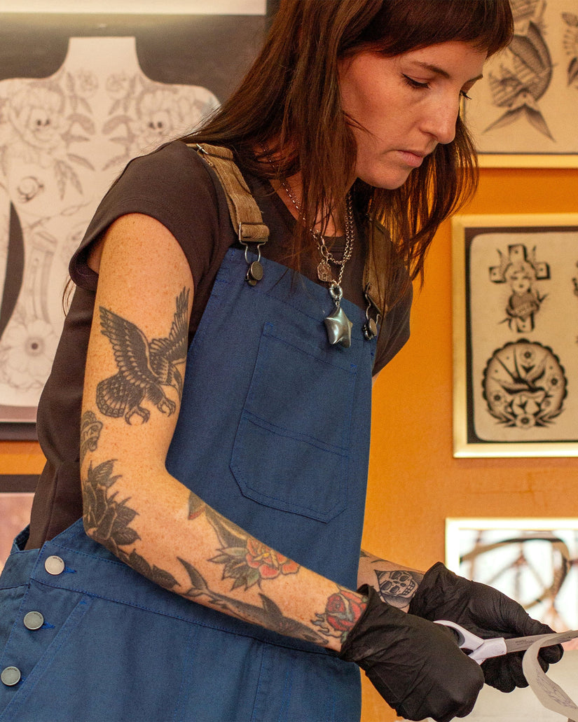 Full Cut Latzhose - Harbor Blue