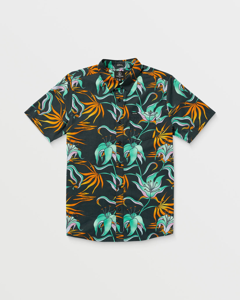 Brainmelter Floral Hemd - Black Green
