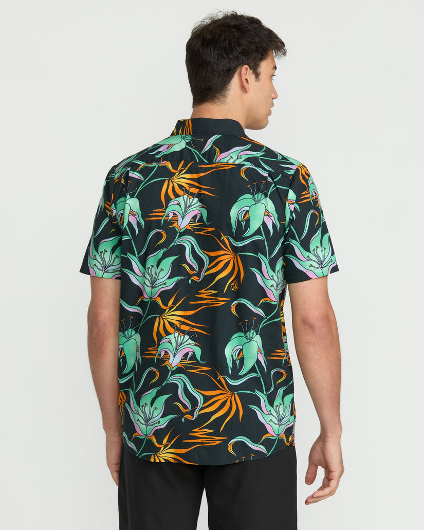 Brainmelter Floral Hemd - Black Green