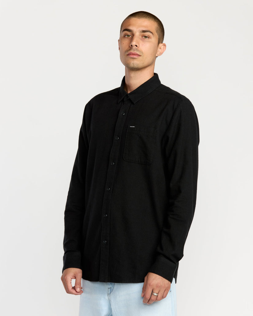 Caden Solid Hemd - Antique Black