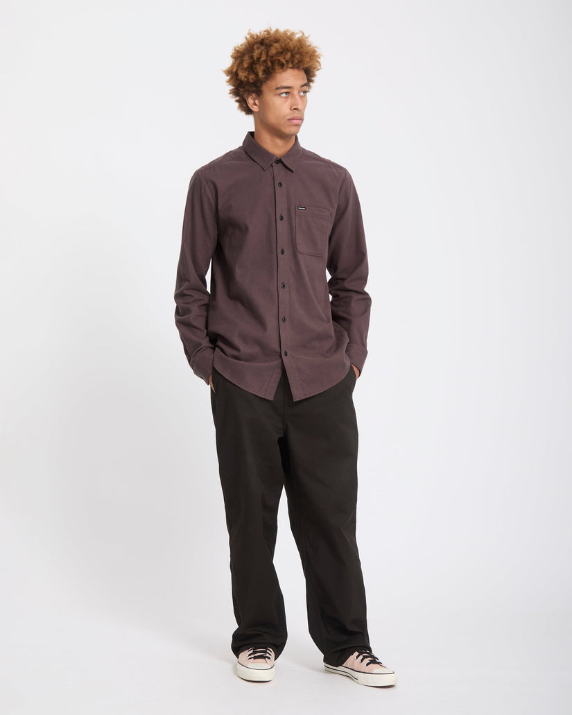 Caden Solid Hemd - Raisin