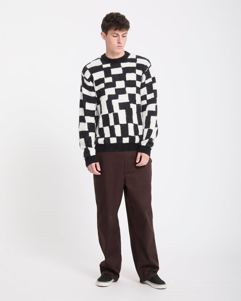 Carrau Check Pullover - Black