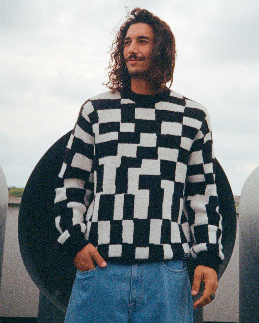 Carrau Check Pullover - Black