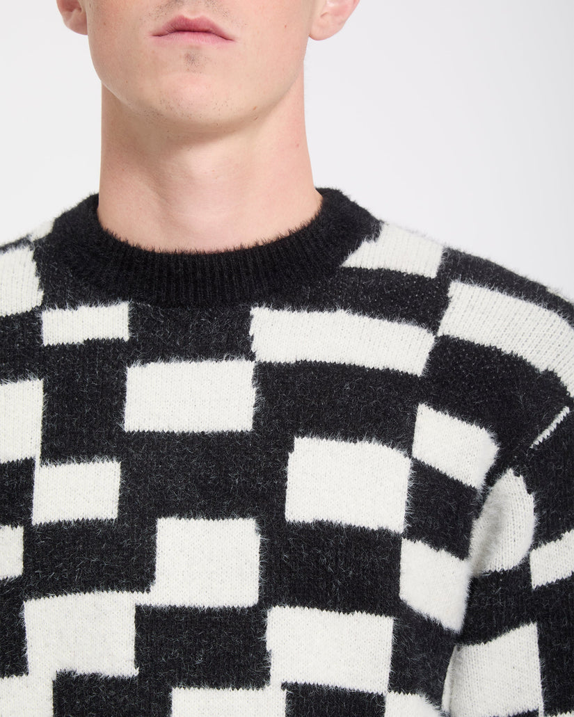 Carrau Check Pullover - Black
