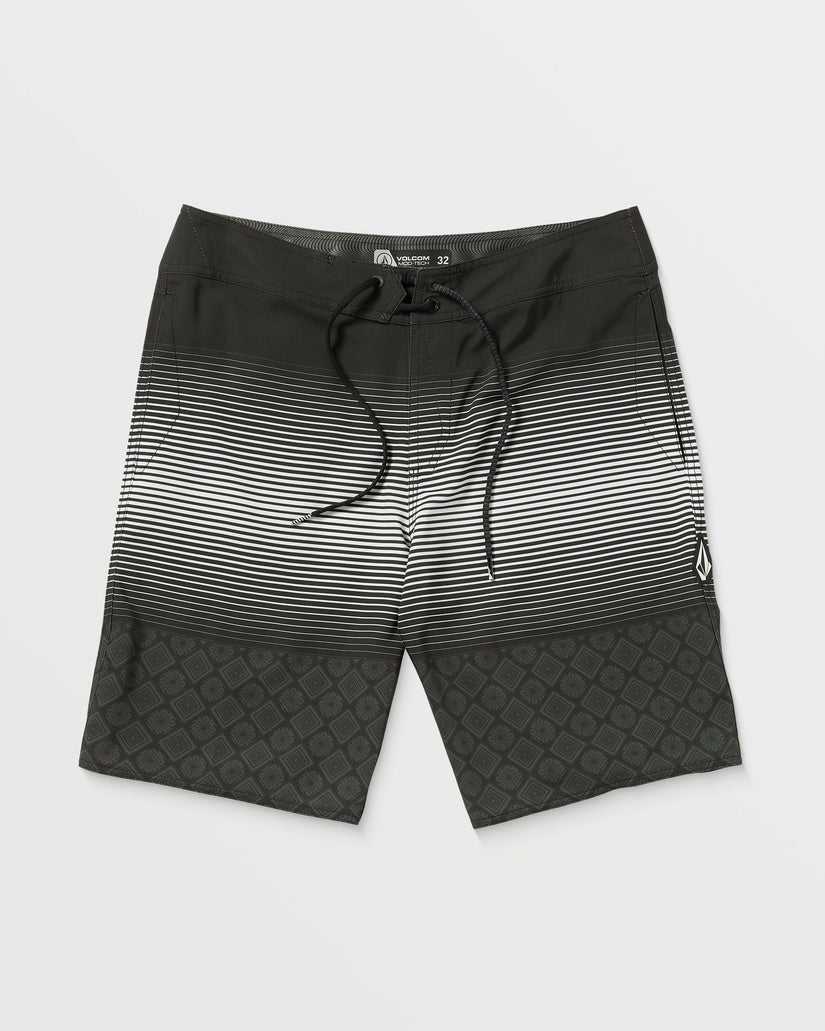 Lido Stripe Mod 20" Boardshorts - BLACK