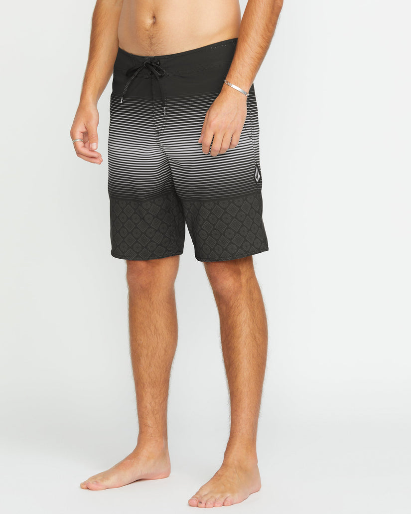 Lido Stripe Mod 20" Boardshorts - BLACK