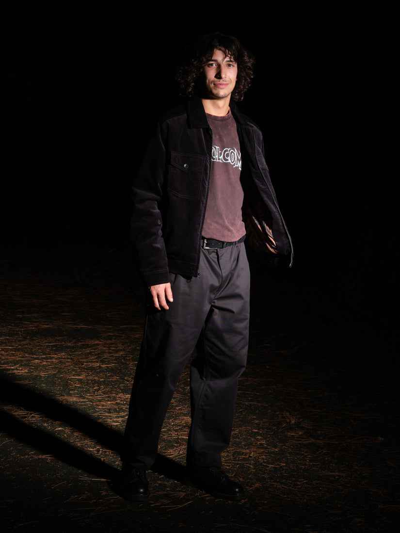 Briqlayer Plissee Chinohose - BLACK