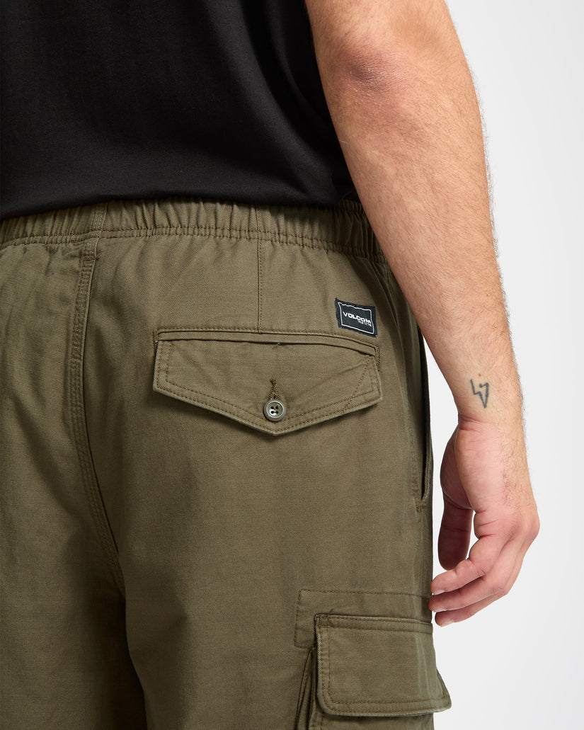 Billow Tapered Elasticated Waist Cargohose - Sage Leaf