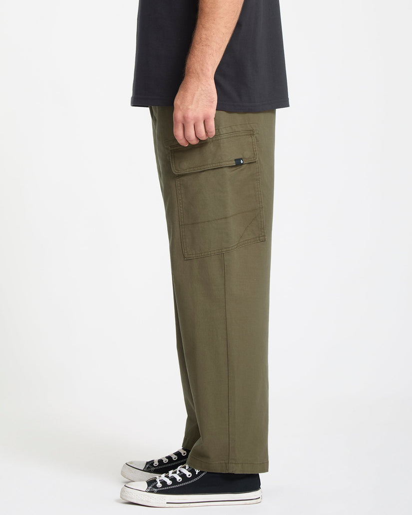 Billow Tapered Elasticated Waist Cargohose - Sage Leaf