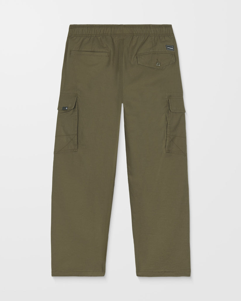 Billow Tapered Elasticated Waist Cargohose - Sage Leaf