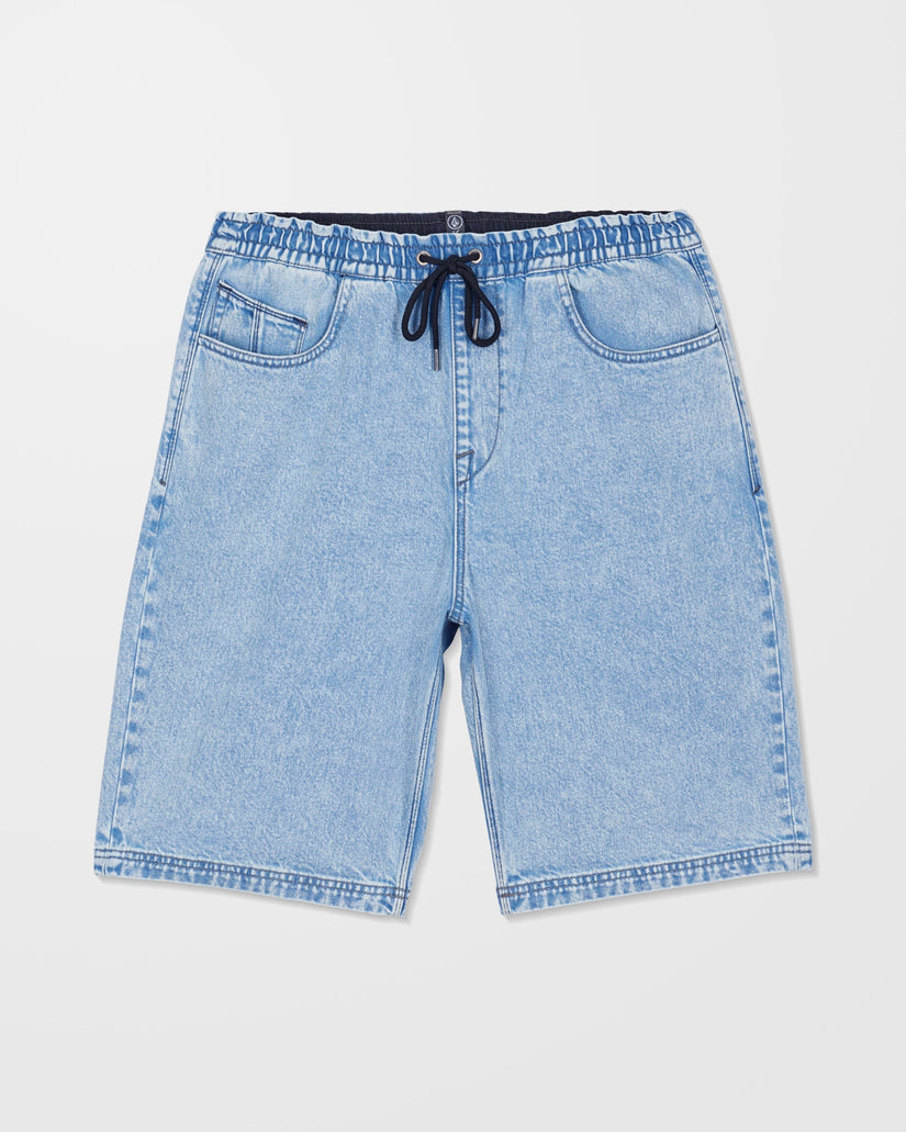 Freazy 22" Denim Elasticated Waist Shorts - Pale Aqua