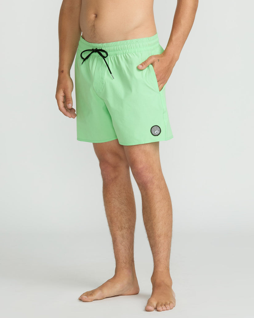 Lido Solid Trunk 16" Boardshorts - Jade Cream