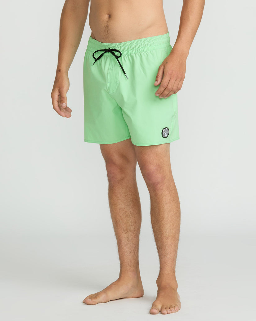 Lido Solid Trunk 16" Boardshorts - Jade Cream