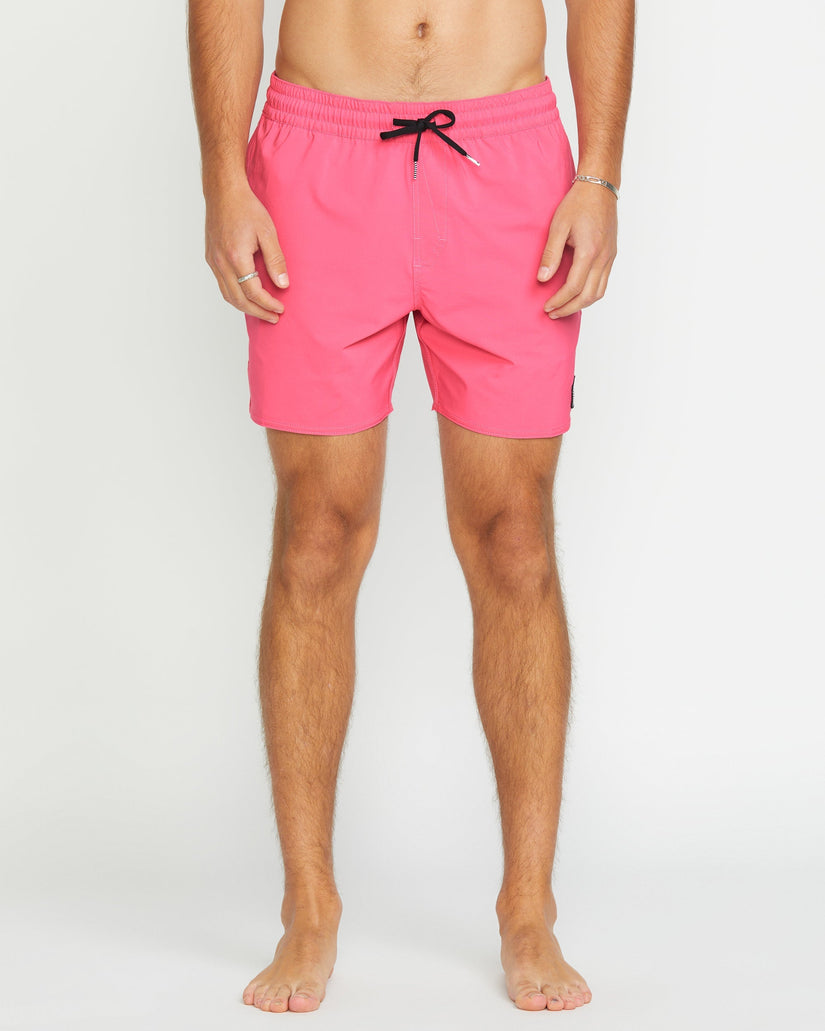 Lido Solid Trunk 16" Boardshorts - NEON PINK