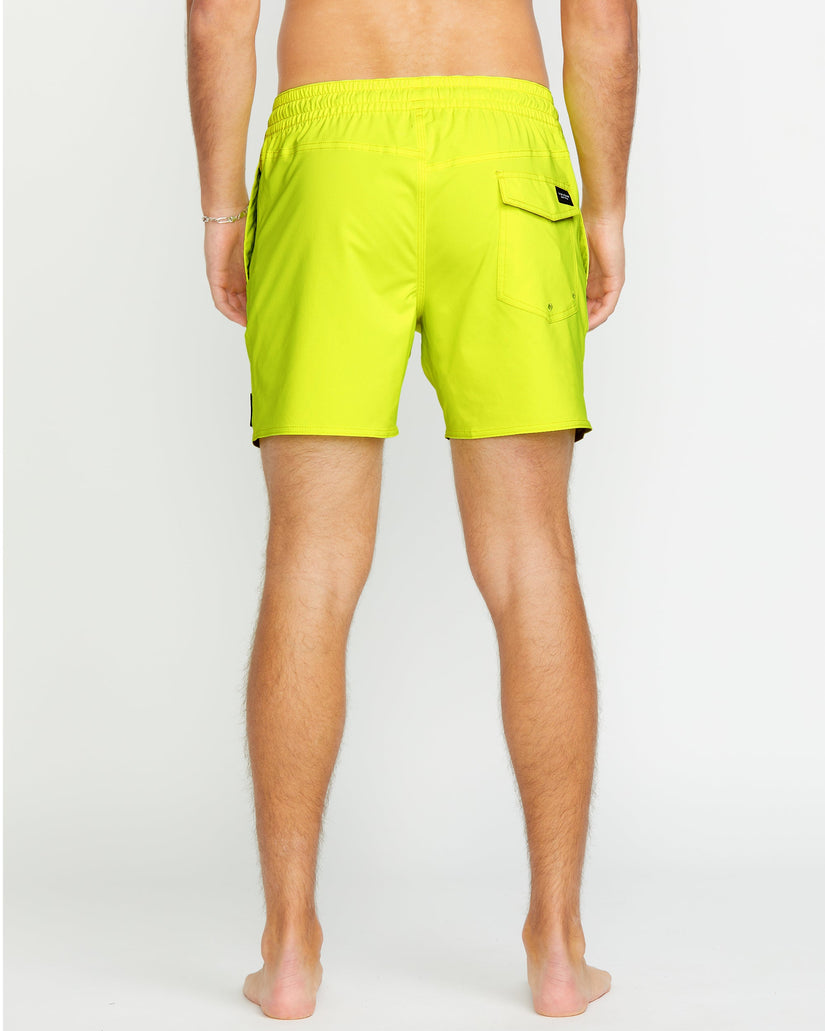 Lido Solid Trunk 16" Boardshorts - TENNIS BALL