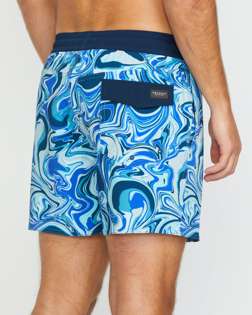 Lido Print Trunk 16" Boardshorts - NAVY