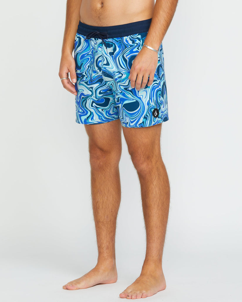 Lido Print Trunk 16" Boardshorts - NAVY
