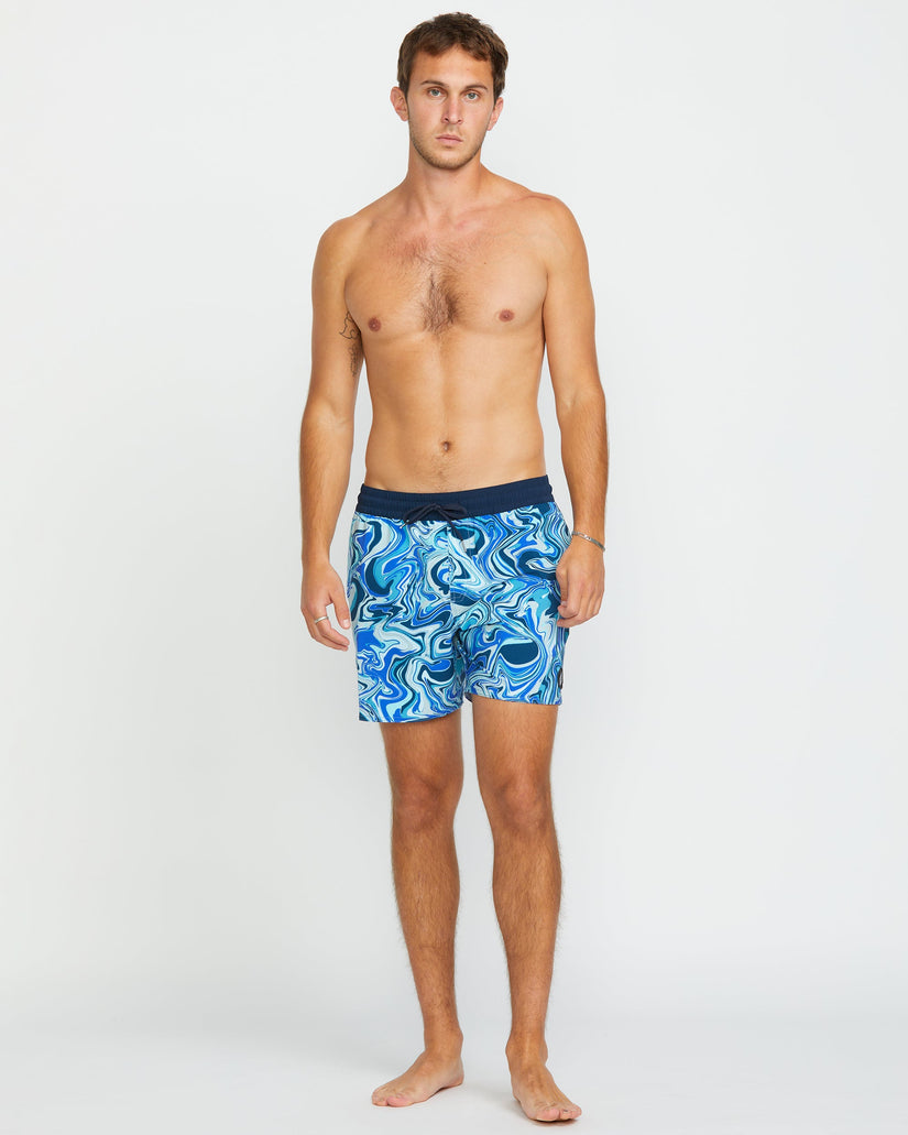 Lido Print Trunk 16" Boardshorts - NAVY