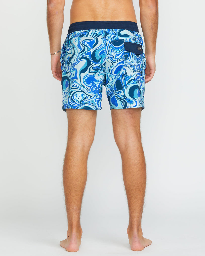 Lido Print Trunk 16" Boardshorts - NAVY
