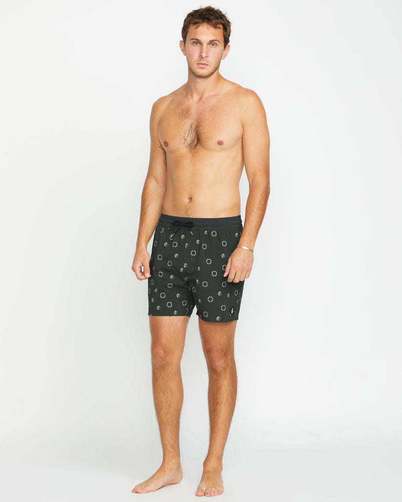 Lido Print Trunk 16" Boardshorts - STEALTH