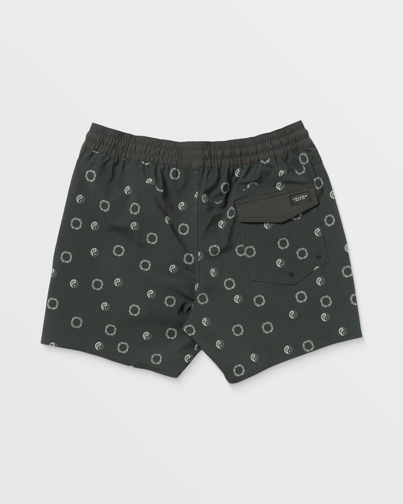 Lido Print Trunk 16" Boardshorts - STEALTH