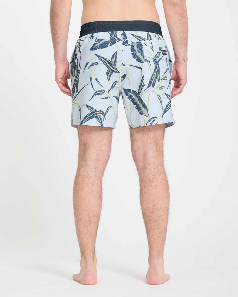 Lido Print Trunk 16" Boardshorts - Light Blue Acid