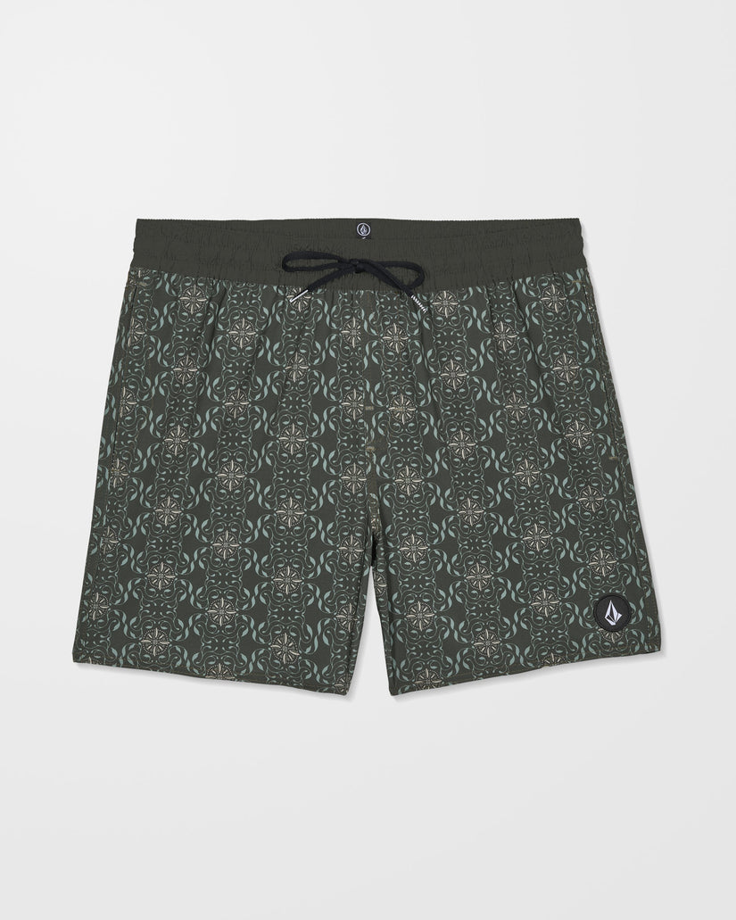 Lido Print Trunk 16" Boardshorts - Squadron Green