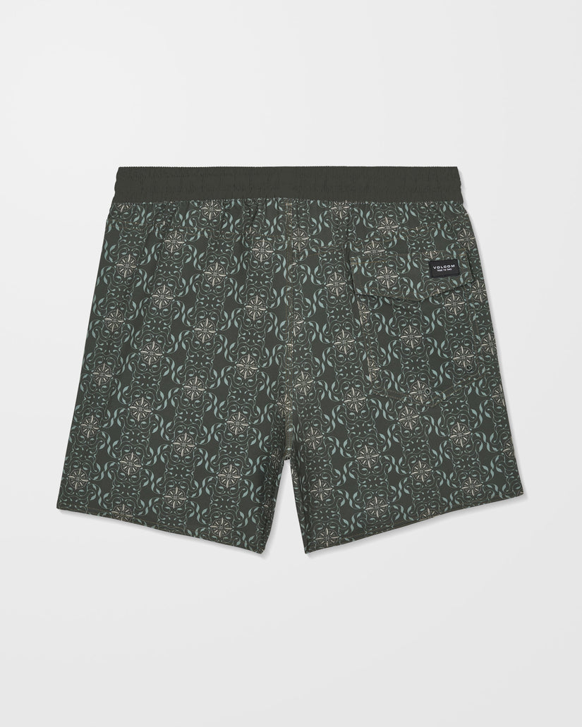 Lido Print Trunk 16" Boardshorts - Squadron Green