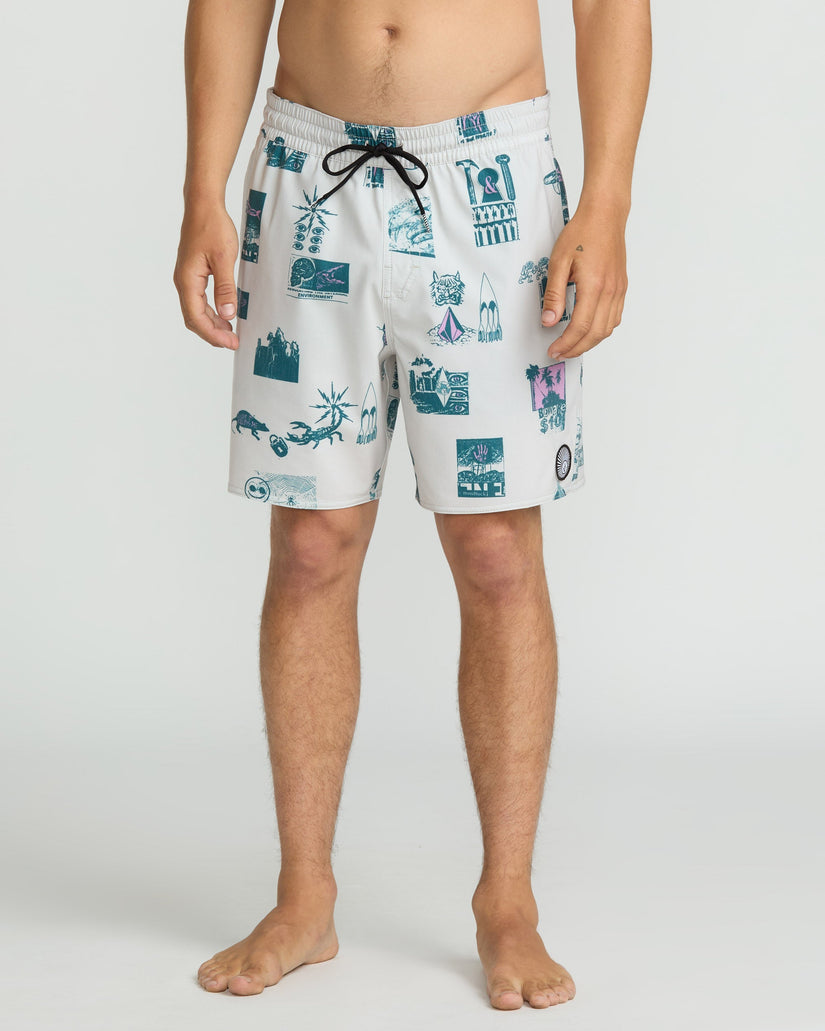 Psyche Cotton Trunk 17" Boardshorts - Stone
