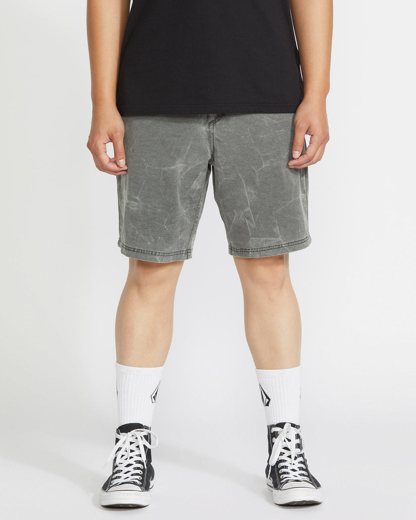 Stone Faded 19" Hybrid Shorts - STEALTH
