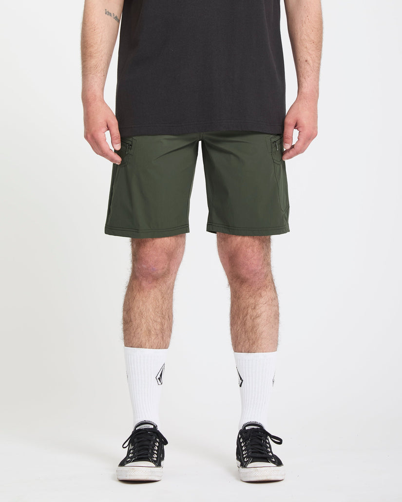 Cashed In Cargo 20" Hybrid-Shorts - Squadron Green