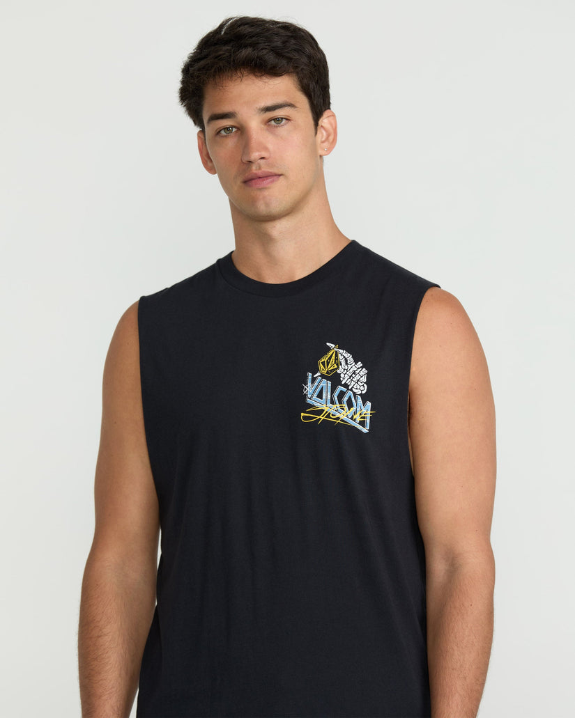 Dropped This Sleeveless T-Shirt - Antique Black