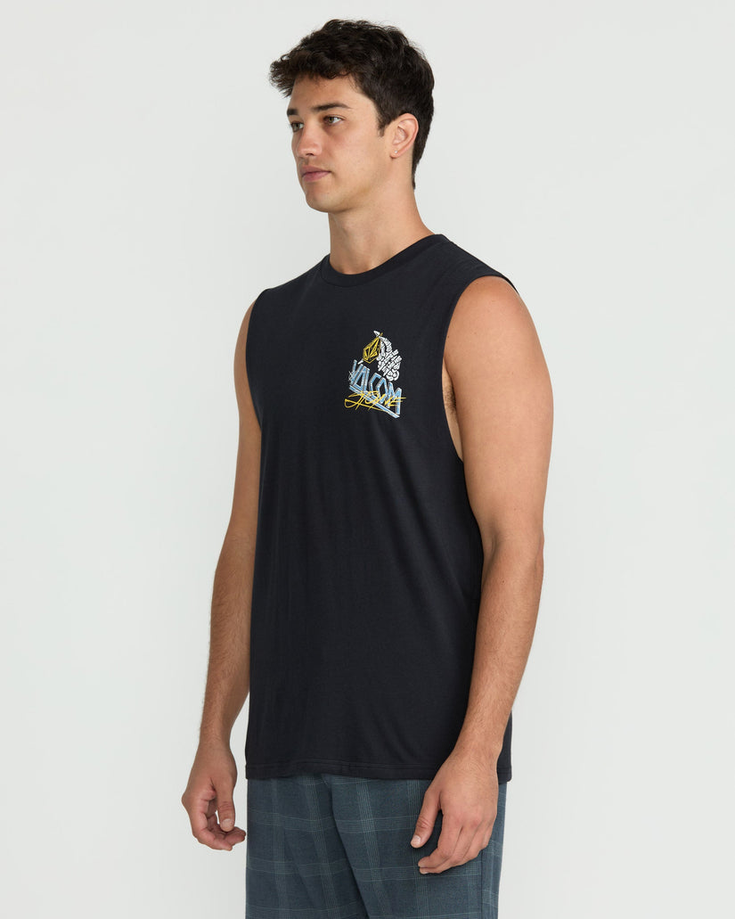 Dropped This Sleeveless T-Shirt - Antique Black