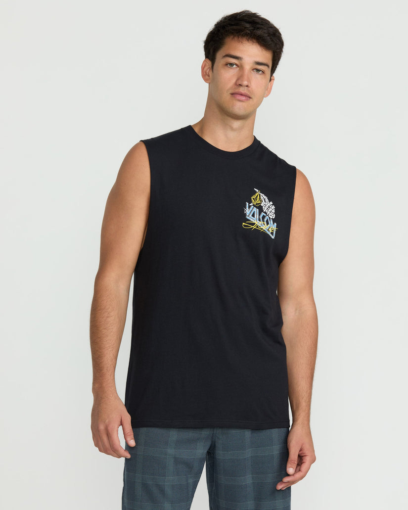 Dropped This Sleeveless T-Shirt - Antique Black