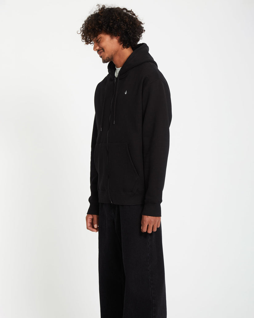 Single Stone Full Zip Kapuzenpullover - BLACK