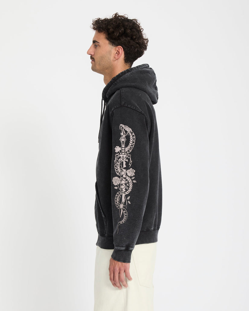 Die By The Stone Zip Hoodie - Light Acid Black