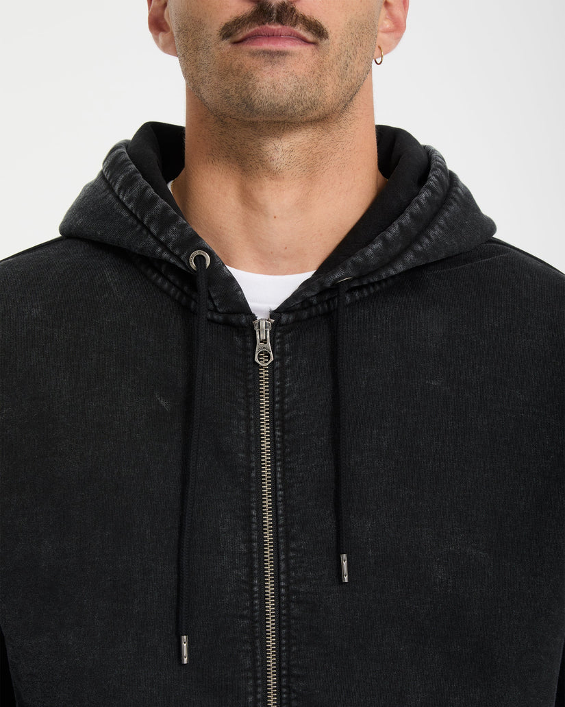Die By The Stone Zip Hoodie - Light Acid Black