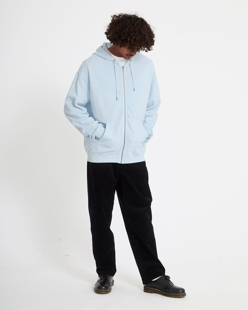 Single Stone Full Zip Hoodie - Light Blue Acid
