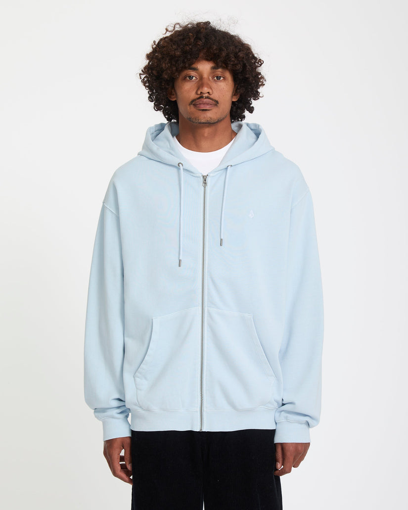 Single Stone Full Zip Hoodie - Light Blue Acid