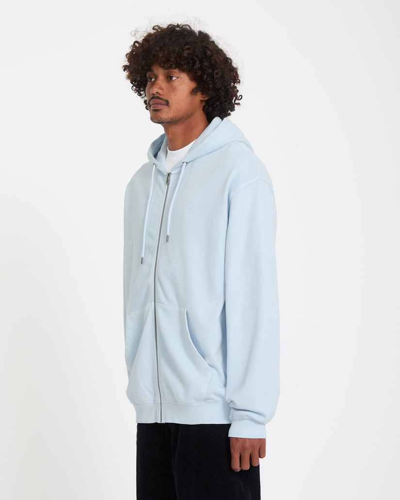 Single Stone Full Zip Hoodie - Light Blue Acid