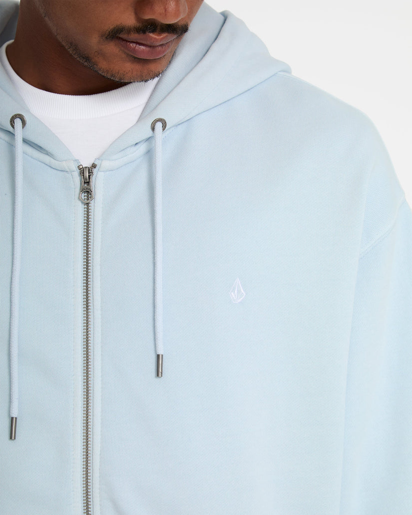 Single Stone Full Zip Hoodie - Light Blue Acid