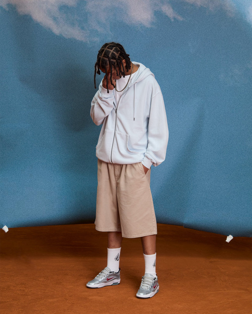 Single Stone Full Zip Hoodie - Light Blue Acid