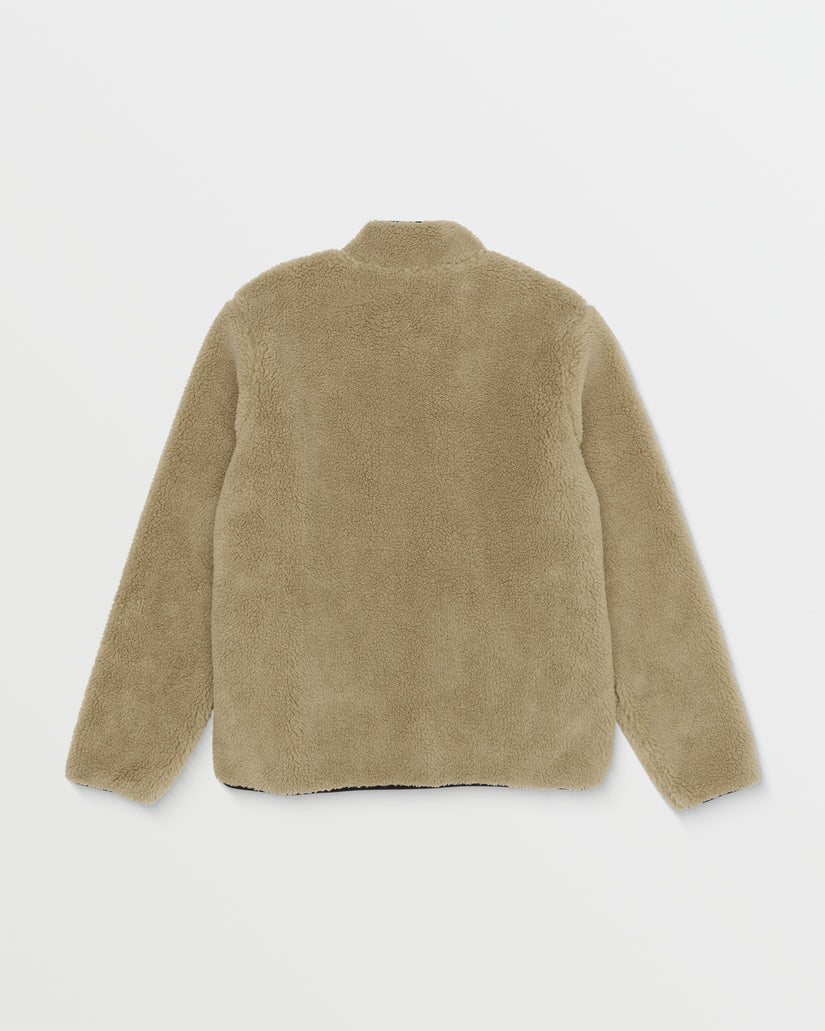 Storm Stone Zip Sherpa Sweatshirt - Dark Khaki