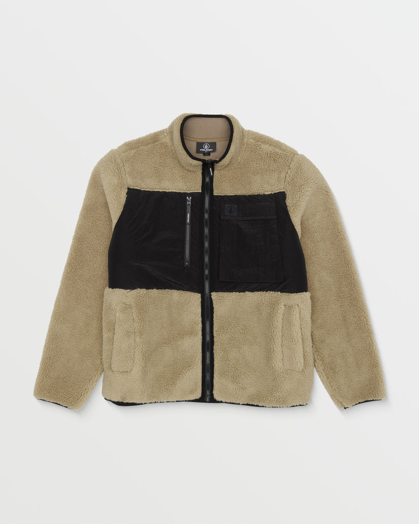 Storm Stone Zip Sherpa Sweatshirt - Dark Khaki
