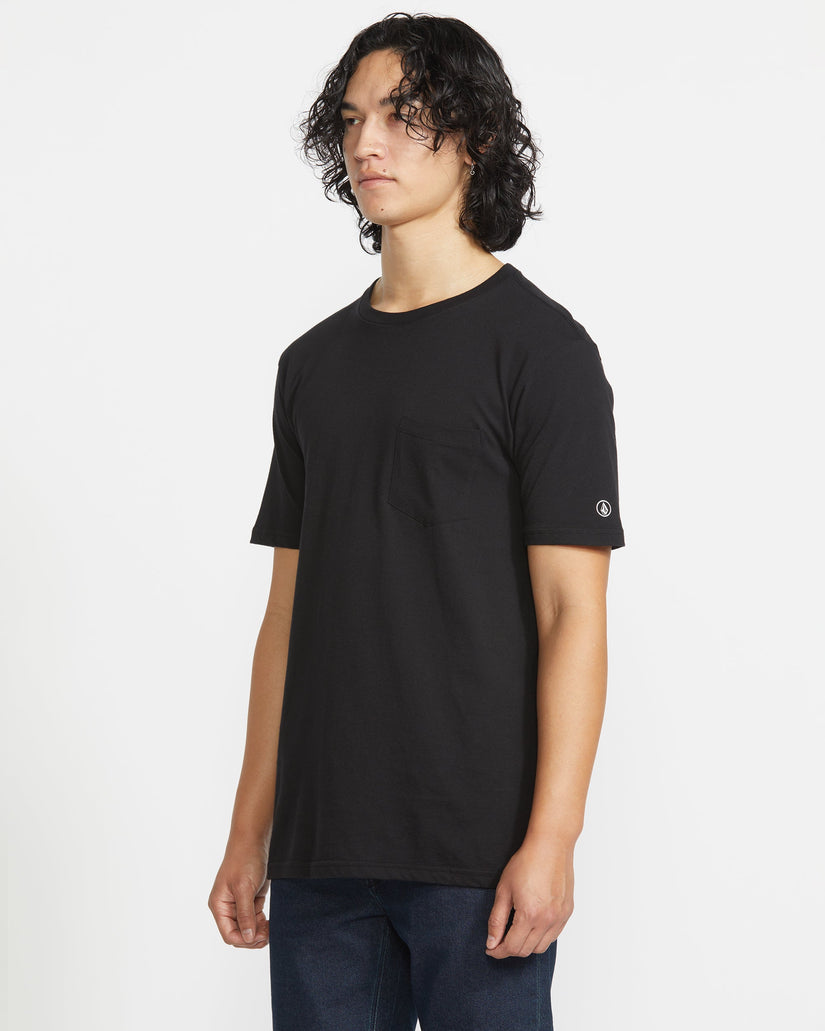 Solid Pocket T-shirt - BLACK
