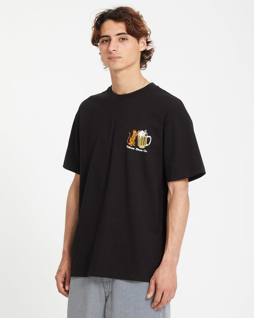 Curious Cat T-shirt - BLACK