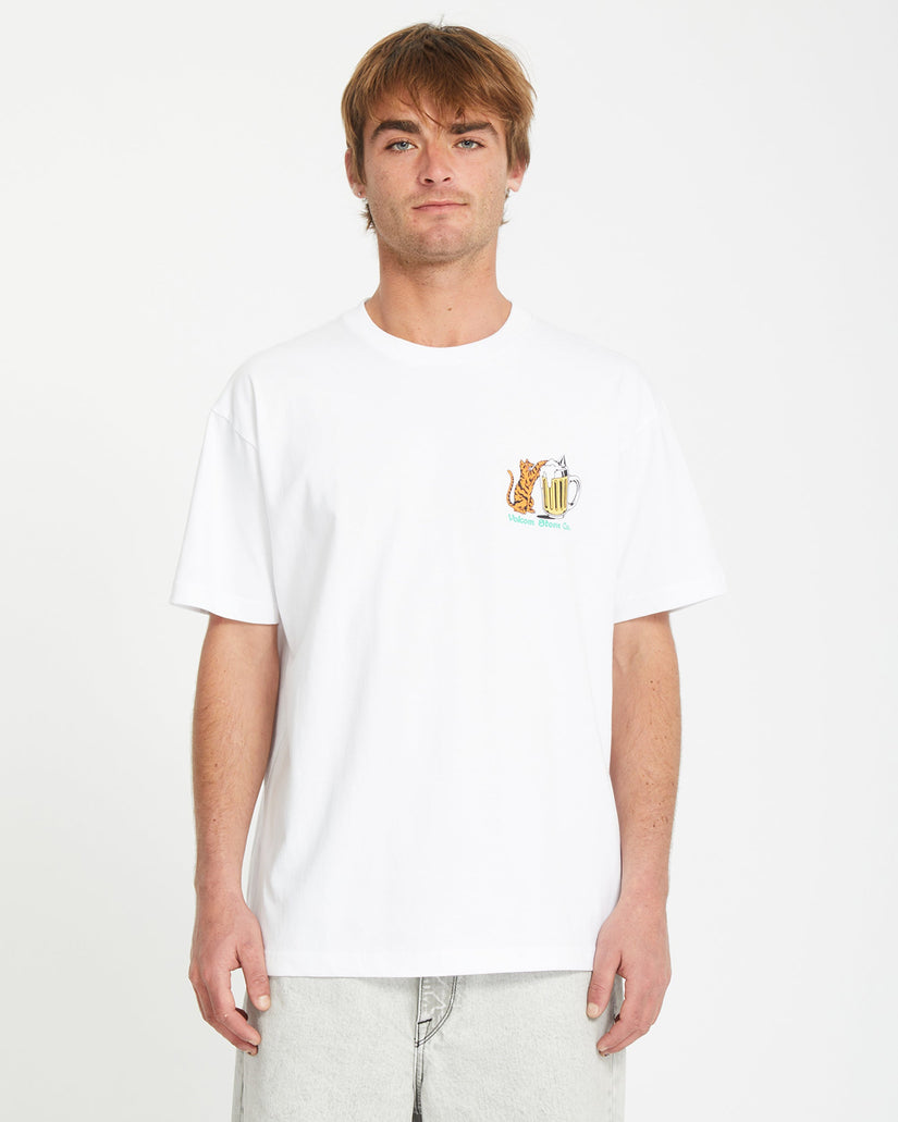 Curious Cat T-shirt - WHITE