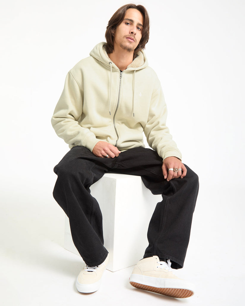 Single Stone Gefütterter Zip Hoodie - Light Beige