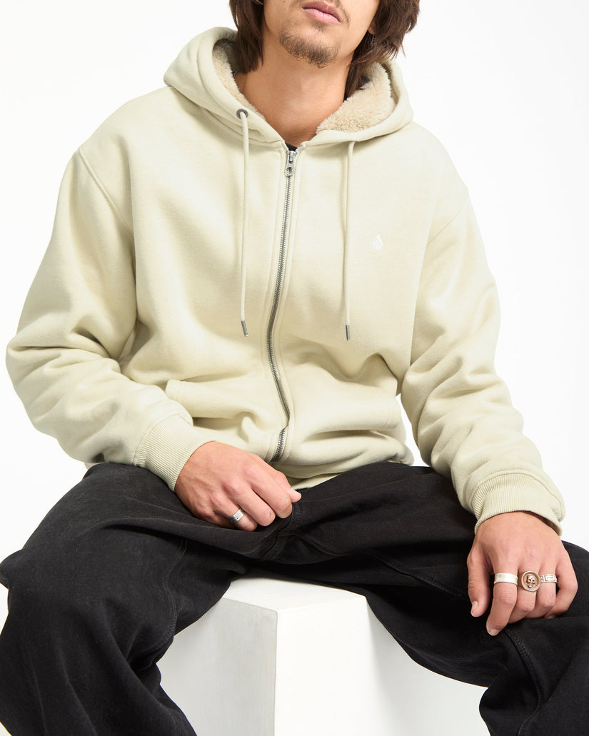 Single Stone Gefütterter Zip Hoodie - Light Beige