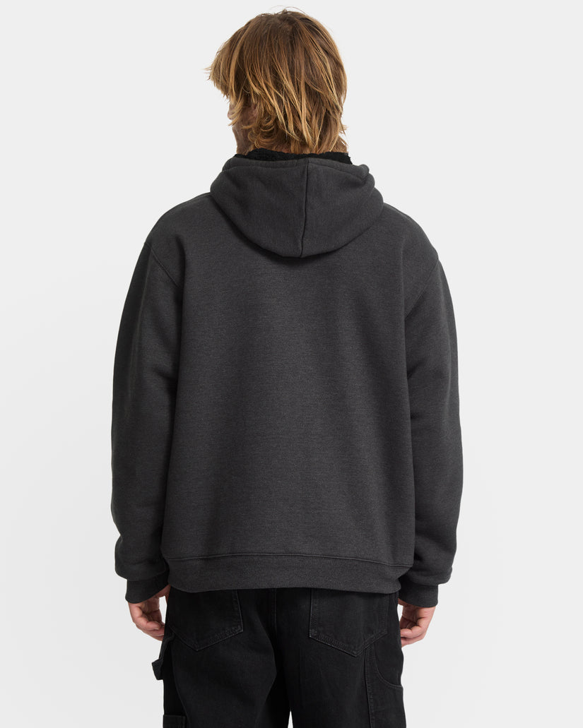 Single Stone Zip Sherpa Hoodie - Heather Black